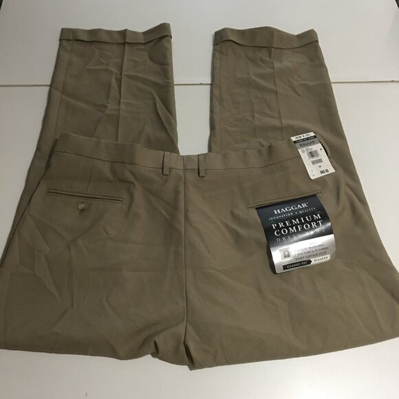 Haggar Classic Fit Dress Pants Premium Comfort Size 40x29 NWT Khaki - Picture 5 of 11